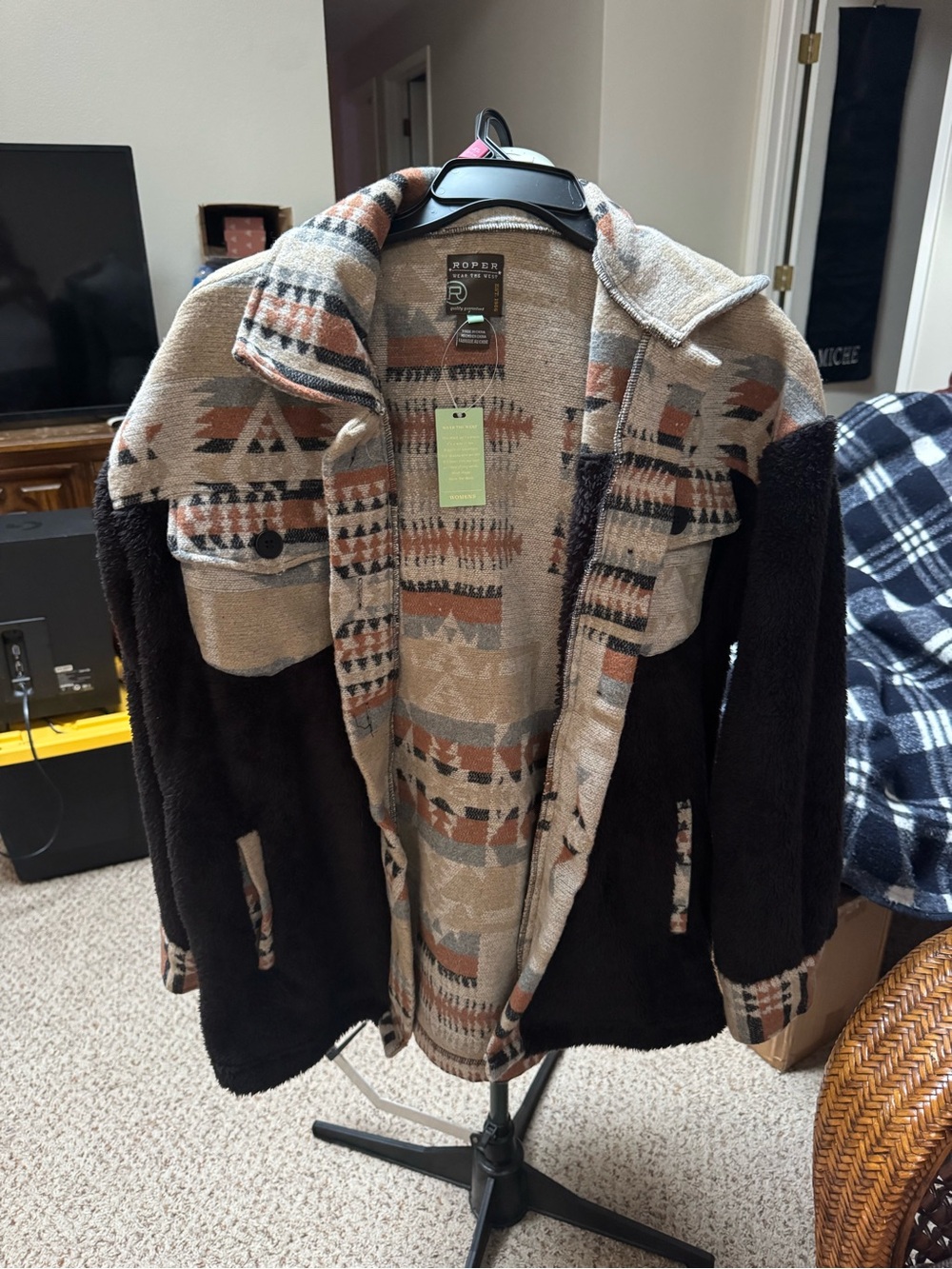 Roper Southwestern Fleece Lined Full Zip Jacket Large New